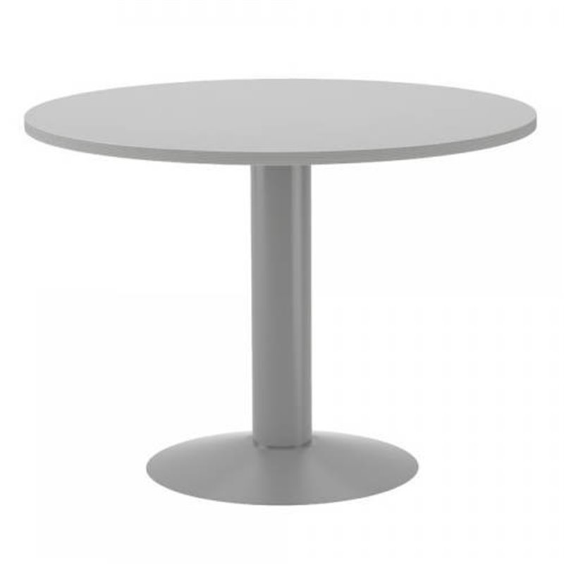 MESA DE REUNIONES REDONDA 100CM DE DIAMETRO. ALTURA 72CM. COLOR: PATA METALICA GRIS / TABLERO GRIS ROCADA 3005AT02