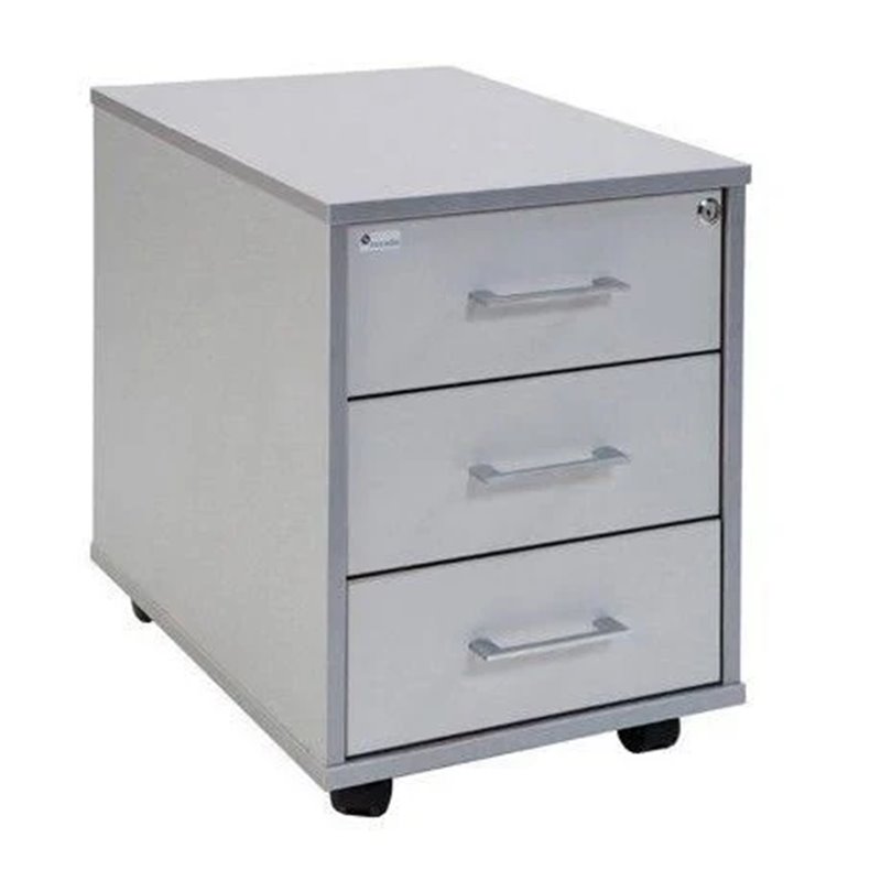 CAJONERA BUCK MOVIL 3 CAJONES. COLOR: ESTRUCTURA ALUMINIO / FRONTAL GRIS ROCADA 4003AB02V24