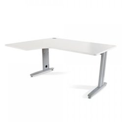 MESA DE OFICINA SERIE METAL FORMA L IZQUIERDA 160X110 GRIS / BLANCO ROCADA 2053AC04