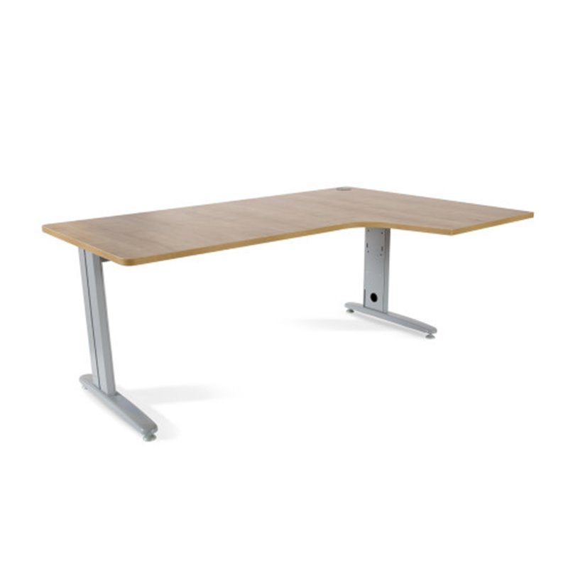 MESA DE OFICINA SERIE METAL FORMA L DERECHA 180X110 GRIS / ROBLE ROCADA 2052AC08