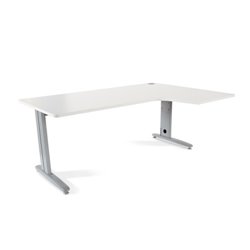 MESA DE OFICINA SERIE METAL FORMA L DERECHA 180X110 GRIS / BLANCO  ROCADA 2052AC04