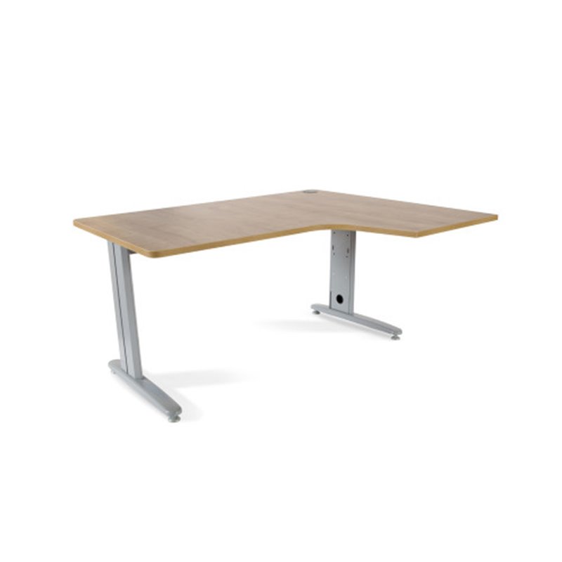 MESA DE OFICINA SERIE METAL FORMA L DERECHA 160X110 GRIS / ROBLE  ROCADA 2051AC08