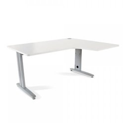 MESA DE OFICINA SERIE METAL FORMA L DERECHA 160X110 GRIS / BLANCO  ROCADA 2051AC04