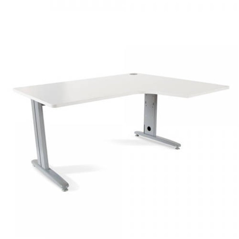 MESA DE OFICINA SERIE METAL FORMA L DERECHA 160X110 GRIS / BLANCO  ROCADA 2051AC04