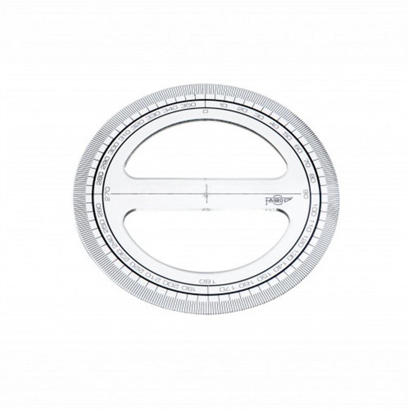 CIRCULO TRANSPARENTE EN PLASTICO INYECTADO GRADUADO Y BISELADO 12 CM. FAIBO 220