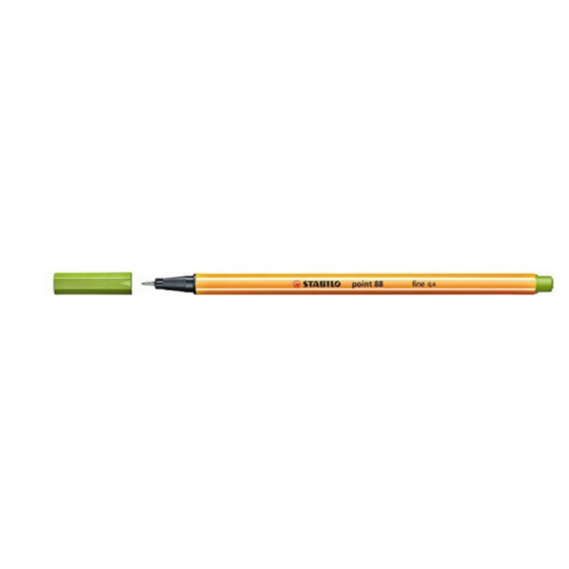 ROTULADOR PUNTA FINA POINT 88 0.4MM VERDE MANZANA STABILO 88/33