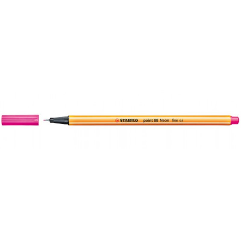 ROTULADOR PUNTA FINA POINT 88 0.4MM ROSA NEON STABILO 88/056