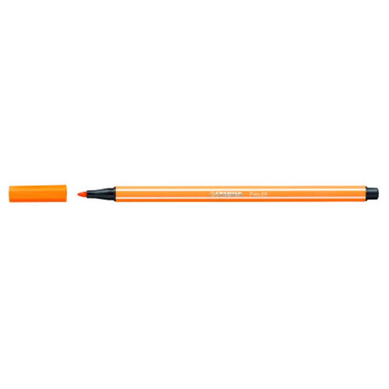 ROTULADOR PUNTA FIBRA MEDIA 1MM. PEN 68 NARANJA NEON STABILO 68/054