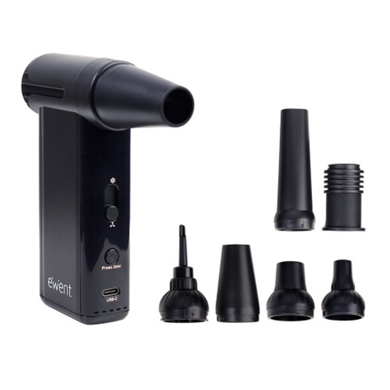EWENT PISTOLA DE AIRE COMPRIMIDO 8 VELOCIDADES, ASPIRADOR, BOMBA DE VACIO E INFLADOR (130000 RPM)