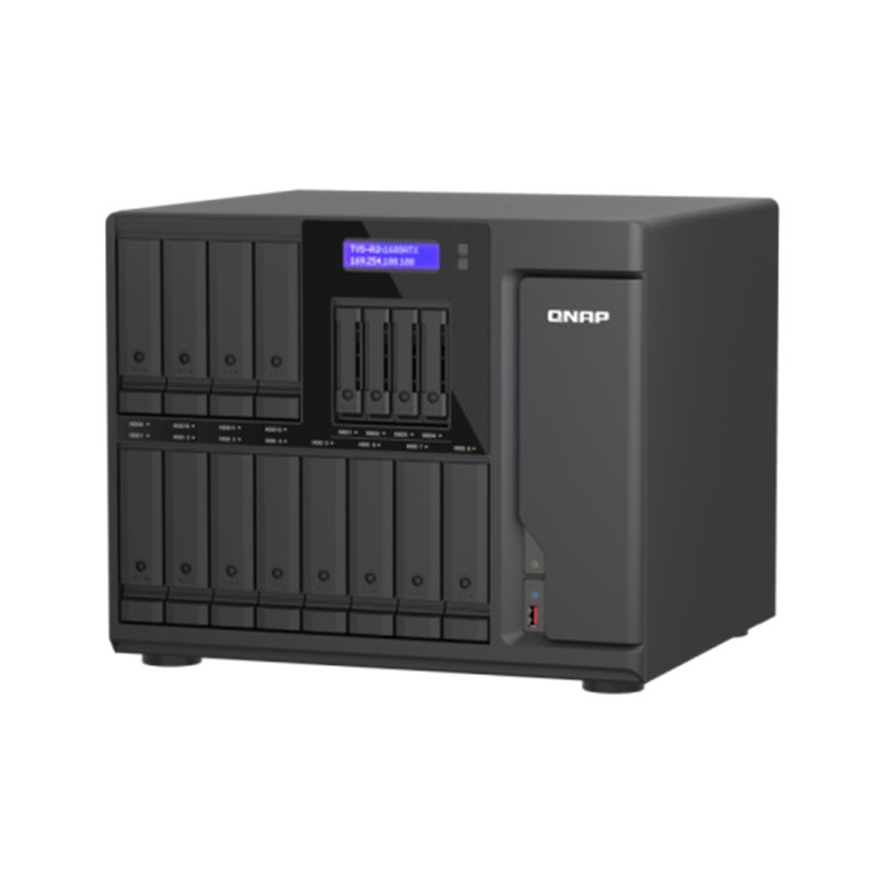 QNAP 16-BAY QUTS HERO NAS (12 X 3.5" SATA + 4 X U.2 NVME SLOTS), INTEL CORE ULTRA9 285 24CORES(8P+16E), 48G DDR5 ECC (UP TO 192G