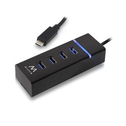 Ewent EW1137 hub de interfaz USB 3.2 Gen 1 (3.1 Gen 1) Type-C 5000 Mbit/s Negro