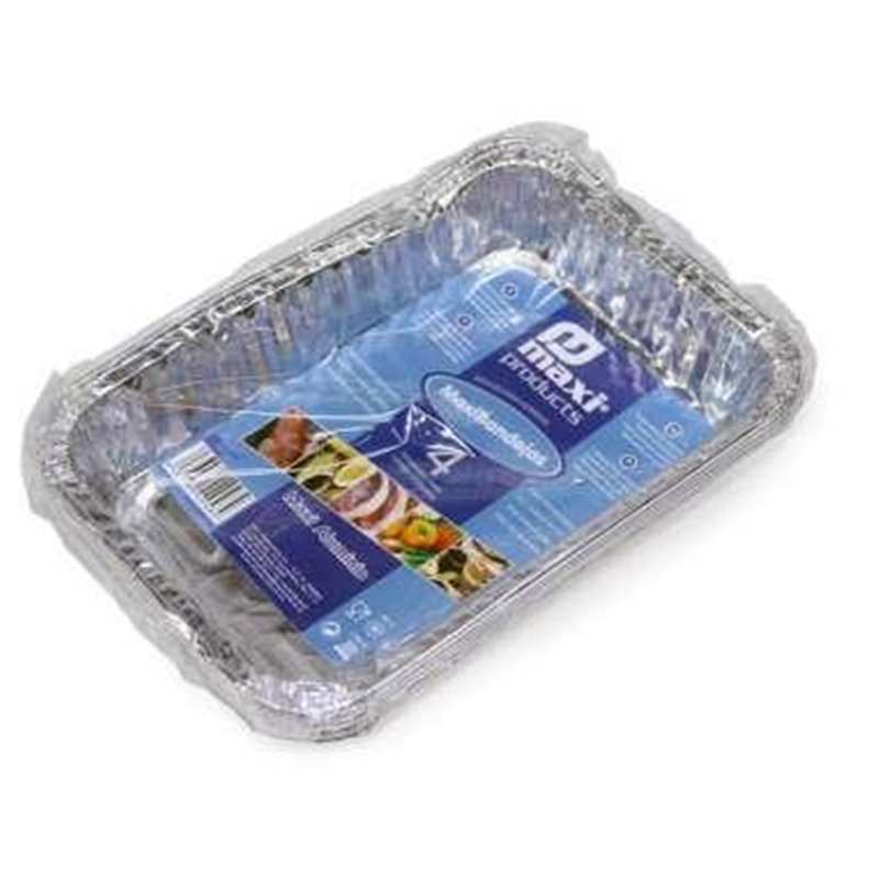 BANDEJA RECTANGULAR x 4 ALUMINO 187x134x33mm