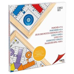 TABLERO PARCH�S 4 Y 6 CRISTAL MARCO MADERA 44X44 cm