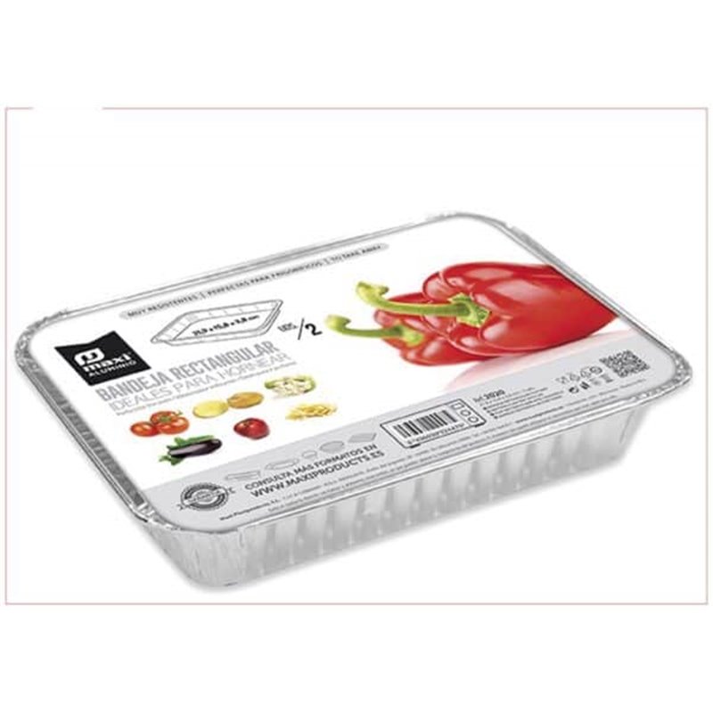 BANDEJA ALUMINIO CON TAPA RECTANGULAR