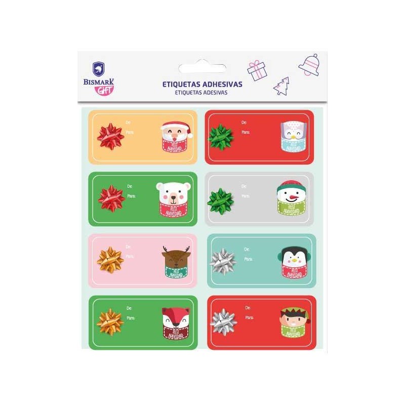 ETIQUETAS ADHESIVAS C/COCAS NAVIDAD