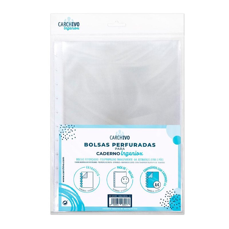 FUNDAS INGENIOX A4 EXTRAIBLES PP CRISTAL REFORZADO -PACK 5u-