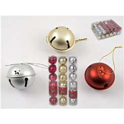 ESTUCHE 6 COLGANTES CASCABEL MATE 5CM 3 COLORES SURT.