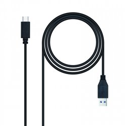 Nanocable 3.1 Gen2 10Gbps 3A, tipo USB-C/M-A/M, negro, 0.5 m