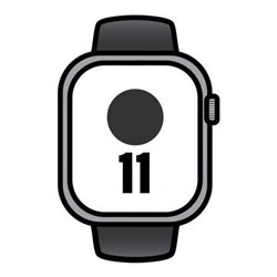 Apple Watch Series 11/ GPS/ 46mm/ Gris Espacial/ Correa Deportiva Negra (M/L)