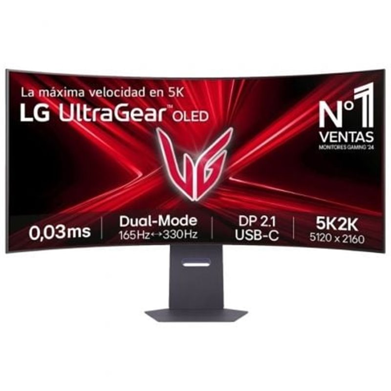 Monitor Gaming Curvo LG UltraFine 45GX950A-B 45"/ 5K2K/ 0.03ms/ 330Hz/ OLED/ Multimedia/ Regulable en altura/ Negro