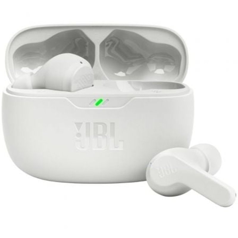 Auriculares Bluetooth JBL Wave Beam con estuche de carga/ Autonom�a 8h/ Blanco