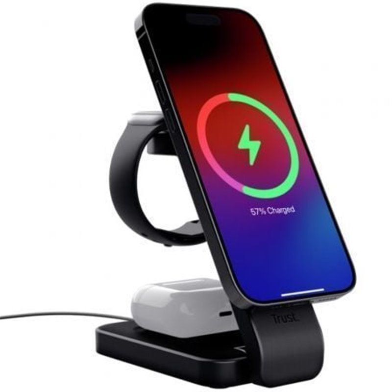 Base de carga Inal�mbrica/ MagSafe Trust Viro/ 20W
