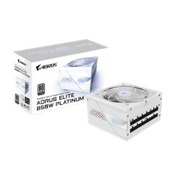 GIGABYTE AORUS ELITE P850W ICE Fuente de Alimentación - PCIe 5.0, 80 PLUS Platinum, Diseño completamente modular, Ventilador de 