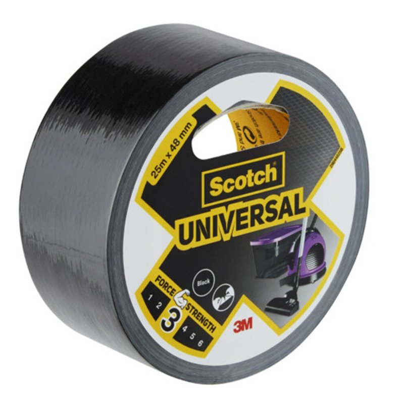 ROLLO CINTA AMERICANA UNIVERSAL 2904 NEGRO 48MM X 25M SCOTCH 7100205219