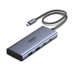 Ugreen 7-in-1 USB-C Hub CM498 Acoplamiento Base Gris