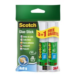PACK 3+1 BARRAS ADHESIVO PERMANENTE 8G 6232SN SCOTCH 7100115629