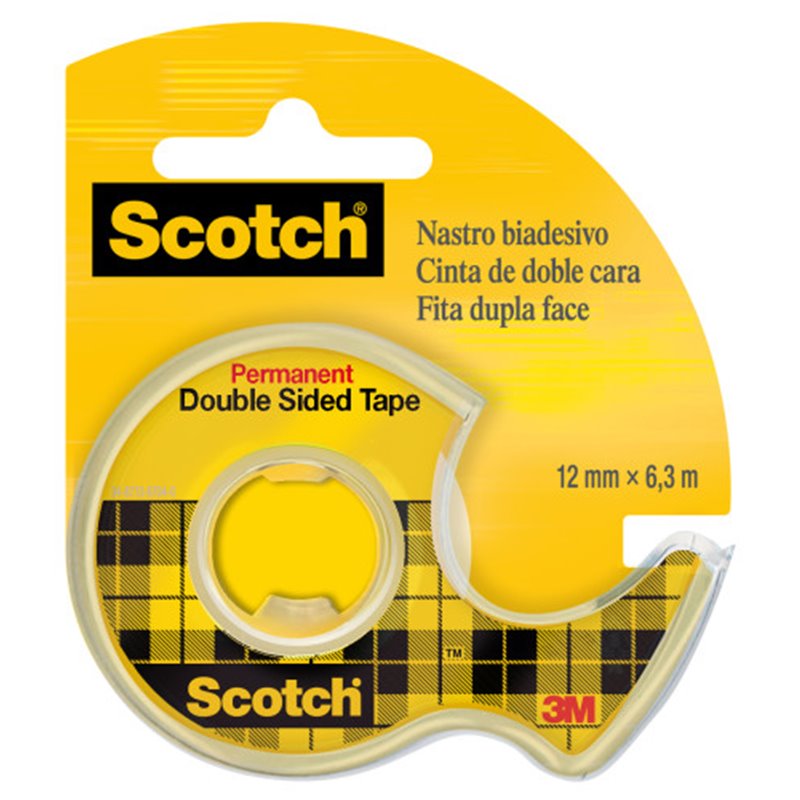 ROLLO CINTA ADHESIVA DOBLE CARA 12,7MM X 6,3M CON DISPENSADOR 136D SCOTCH 7100276528