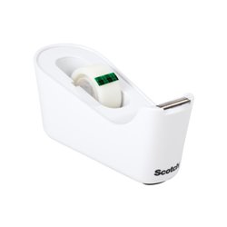 DISPENSADOR PORTARROLLOS C18 DE SOBREMESA COLOR BLANCO CON ROLLO CINTA INVISIBLE 19MM X 33M MAGIC C18-W SCOTCH 7012754546