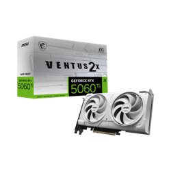 VGA MSI RTX 5060 TI 16G VENTUS 2X OC WHITE PLUS,NV,RTX5060TI,16GB,GDDR7,128BIT,1HDMI+3DP,STORMFORCE FAN (2 VENTILADORES)