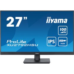 MONITOR IIYAMA 27" PROLITE XU2792HSU-B6, IPS, 100HZ, 0,4MS, USB, HDMI, DISPLAYPORT, 2x2W, INCLI