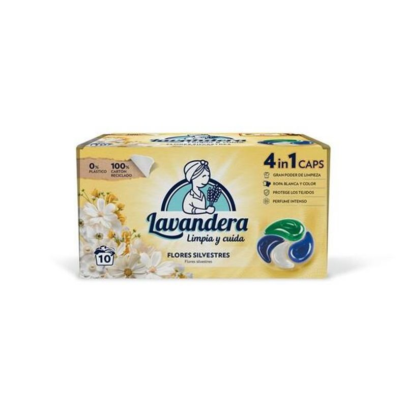LAVANDERA DET. CAPSULAS 4 EN 1 FLORES SILVESTRES 10UD