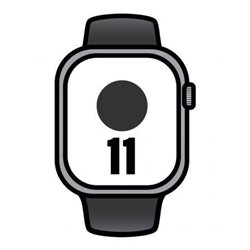 Apple Watch Series 11/ GPS/ Cellular/ 42mm/ Gris Espacial/ Correa Deportiva Negra (S/M)