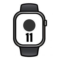 Apple Watch Series 11/ GPS/ Cellular/ 42mm/ Titanio Natural/ Correa Deportiva Negra (M/L)