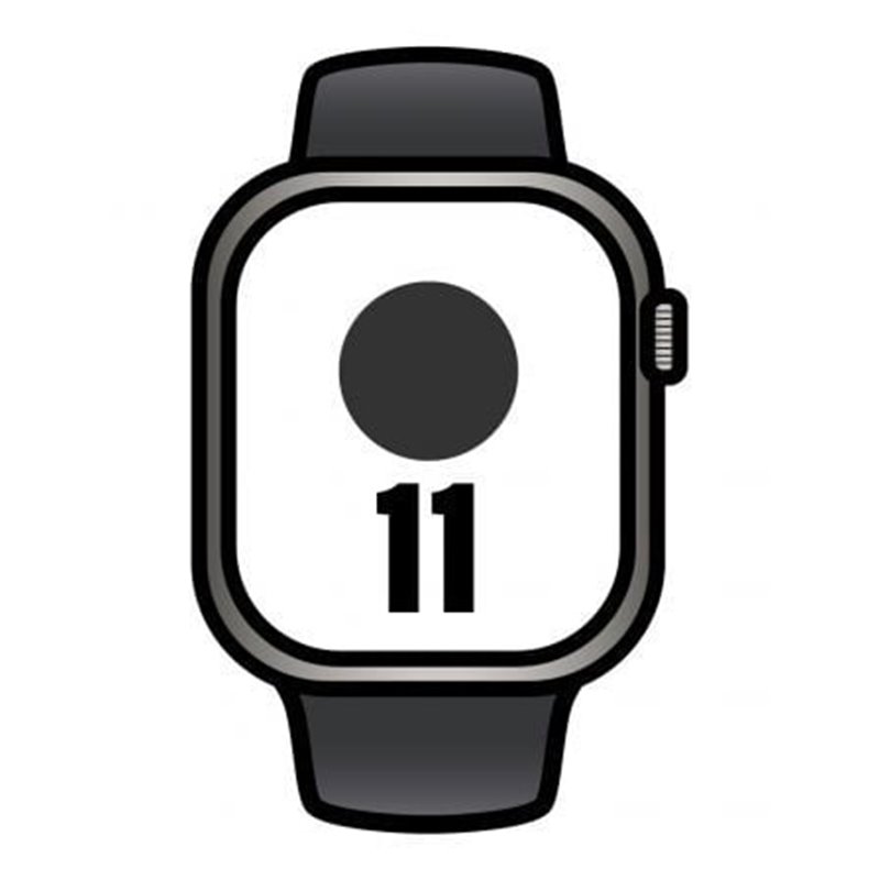 Apple Watch Series 11/ GPS/ Cellular/ 42mm/ Titanio Natural/ Correa Deportiva Negra (M/L)