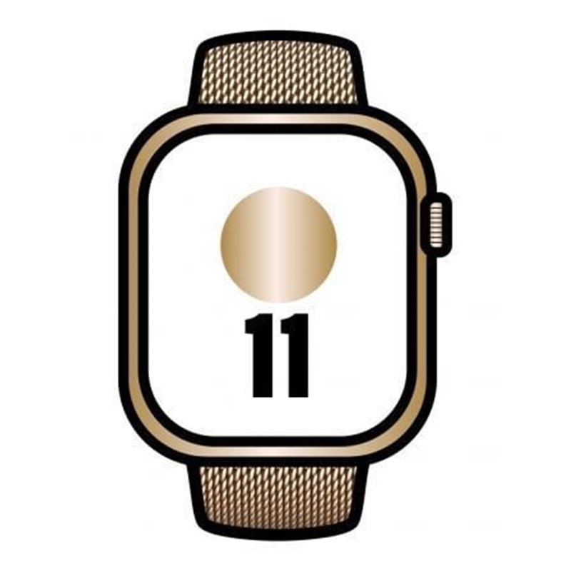 Apple Watch Series 11/ GPS/ Cellular/ 46mm/ Titanio Dorado/ Correa Milanese Dorada Loop S/M