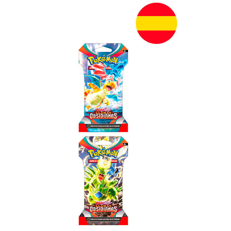 Sobre cartas Llamas Obsidianas Escarlata y Purpura Pokemon español