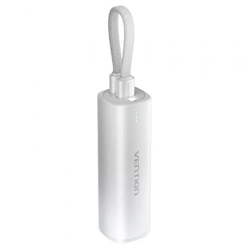 Powerbank 5000mAh Vention FHWM0/ 20W/ Gris/ Incluye Cable USB Tipo-C y Lightning