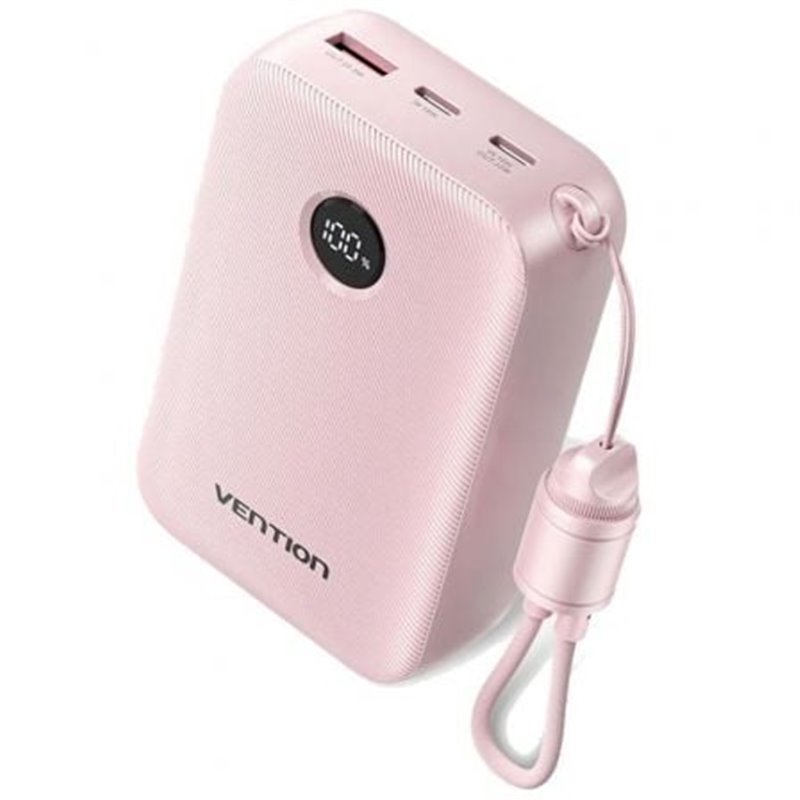 Powerbank 20000mAh Vention FKBP0-C/ 22.5W/ Rosa/ Incluye Cable USB Tipo-C