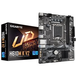 GIGABYTE H610M K V2 Placa base - Procesadores Intel Core 14ª generación, hasta 5600 MHz DDR5, 1xPCIe 3.0 M.2, LAN 1GbE, USB 3.2 