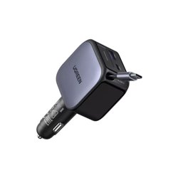UGREEN 90W 2C1A FAST CAR CHARGER WITH RETRACTABLE USB-C CABLE