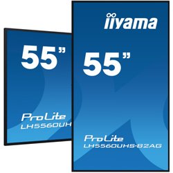 MONITOR IIYAMA 55" UHD, 500CD/M2, LANDSCAPE PORTRAIT, MM 2X 10W, 3X HDMI, USB 2.0 X2, WIFI, LAN, MEDIA PLAY USB, CONTROL LAN / R