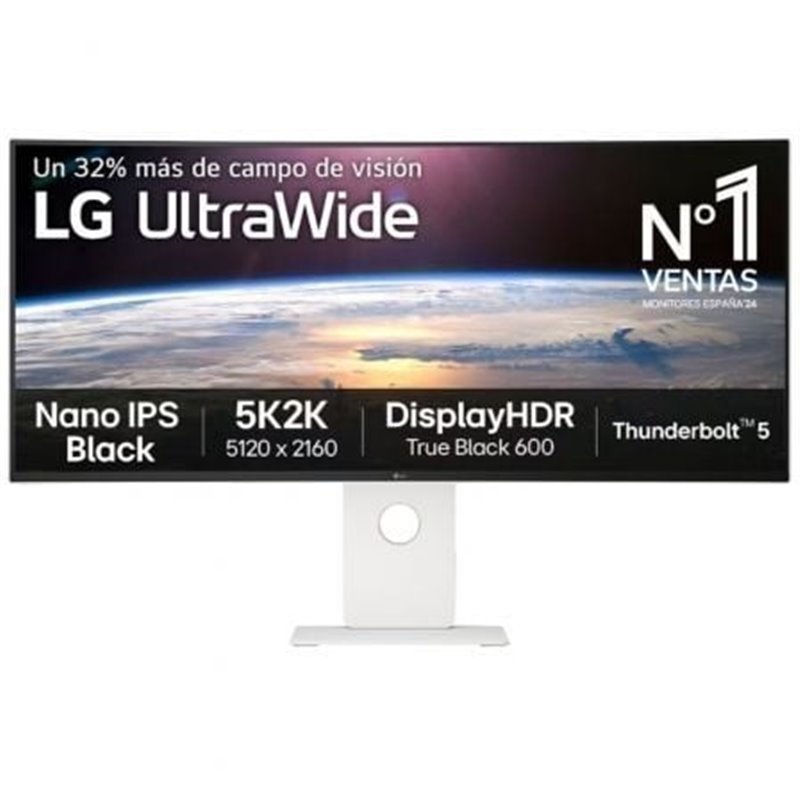 Monitor Gaming Ultraparon�mico Curvo LG UltraGear 40U990A-W 40"/ 5K2K/ Multimedia/ 1ms/ 120Hz/ IPS/ Regulable en altura/ Blanco