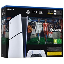 Consola Sony Playstation 5 - PS5 Slim Digital 825GB/ Incluye Mando Dual Sense y Juego EA Sports FC 26