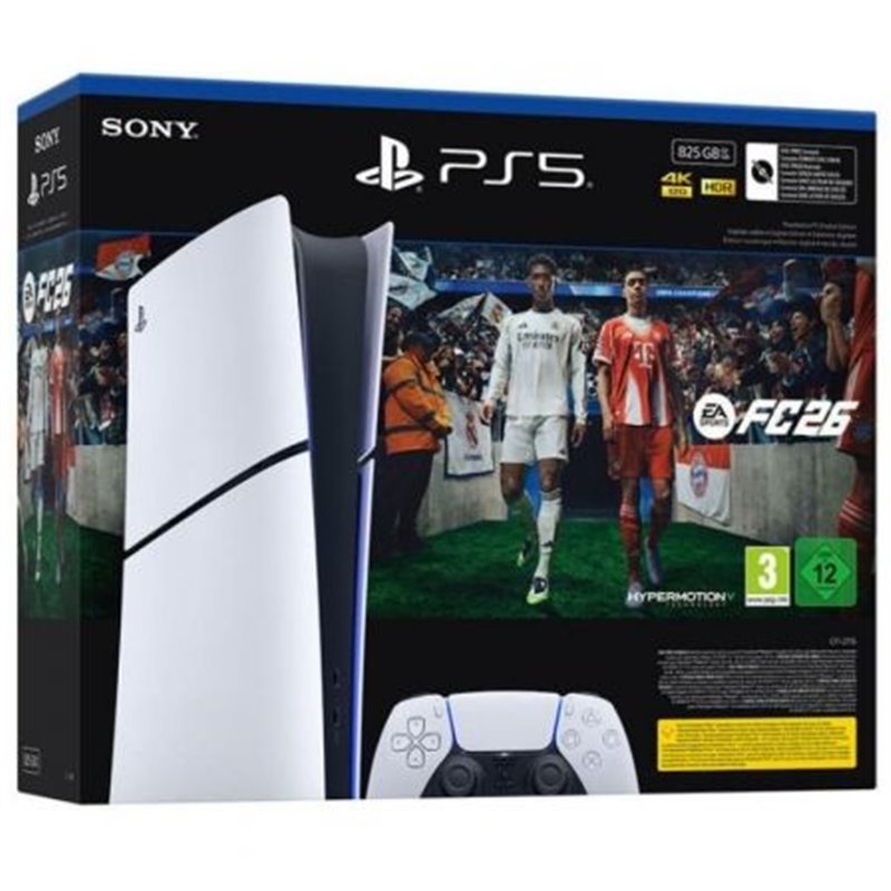 Consola Sony Playstation 5 - PS5 Slim Digital 825GB/ Incluye Mando Dual Sense y Juego EA Sports FC 26