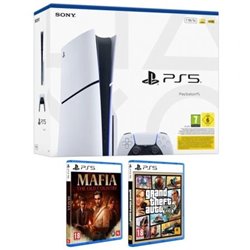 Consola Sony Playstation 5 - PS5 Slim Est�ndar 1TB/ Incluye Mando Dual Sense y Juego GTA V + Mafia: The Old Country/ Chassis E
