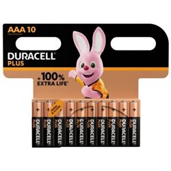 Pack de 10 Pilas AAA Duracell Plus LR03/ 1.5V/ Alcalinas